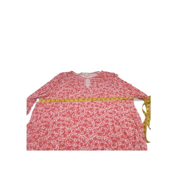 Michael Michael Kors Shirt Womens 1X Pink White Sheer Tunic Blouse Top Print - Picture 3 of 5